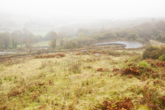 Twisting, winding roads through County Clare.